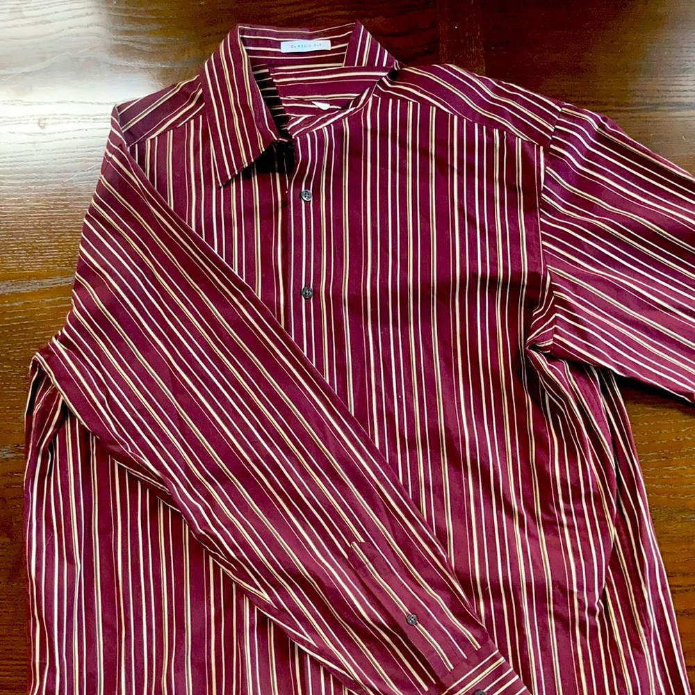 Men’s striped button down shirt
